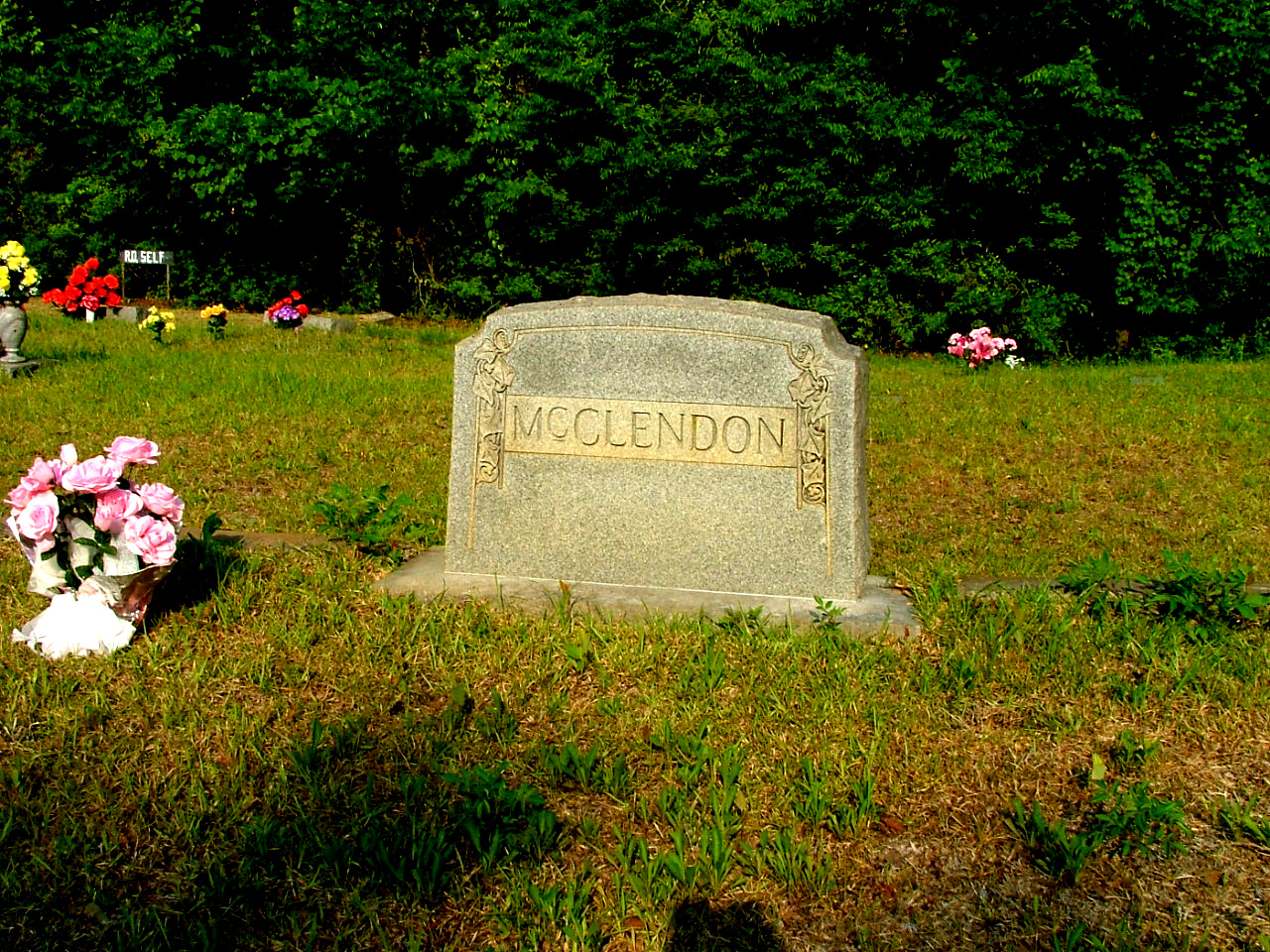 Photo of headstones/Andrew Newton McClendon central stone Pinson Providence Meth ch cem AL
